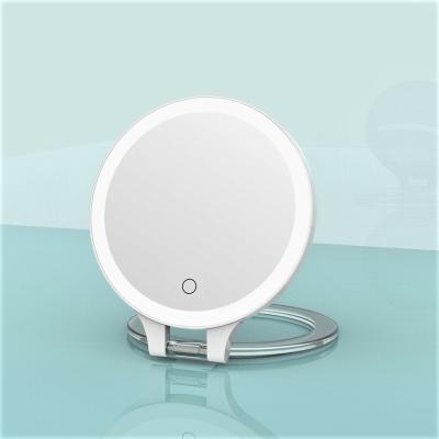 China Super Slim Design LED Lighted Flexible Plastic Compact Travel Mirror With 1X/10X Magnification Mirror for sale