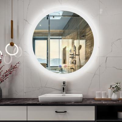 China Dimmable Illuminated Wall Mounted Bathroom Vanities LED Backlit Mirror for sale