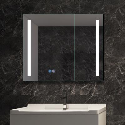 China Chaep Modern Plastic Door Backlit Dressing Mirror Bathroom Medicine Cabinet With Mirror And Light for sale