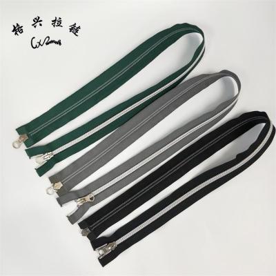 China Double Sliders Wholesale Nylon Zipper Silver Open Teeth 7# Double Sliders for sale