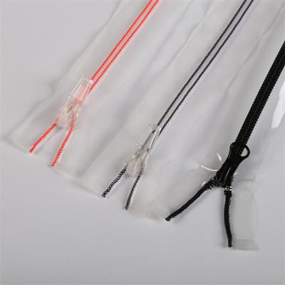 China New Product Viable Transparent Tape Factory OEM Quality Open End Zipper Nylon Zipper Slider for sale