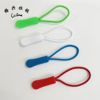 China Durable Wholesale Custom Rubber Cord Zipper Puller Printed Logo Zipper Slider for sale