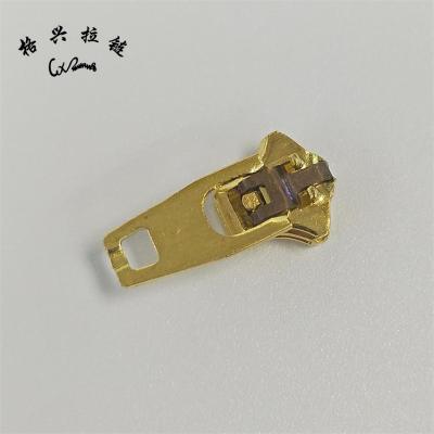 China Eco - Friendly Custom No. 4.5 Semi YG Auto Lock Brass Zipper Slider For Jeans for sale