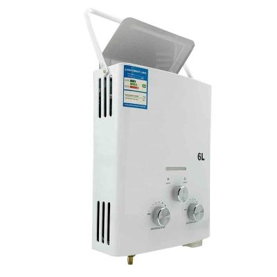 China Hot Water Heater Instant Indoor On Demand Natural Gas Tankless Hotel 6L Tankless with Shower Kit for sale