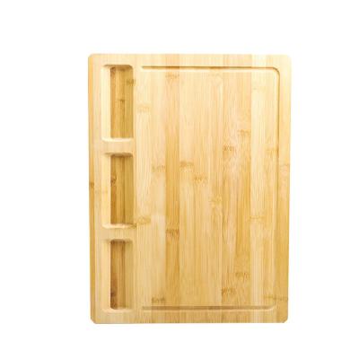 China Disposable Vegetable Organic Bamboo Cutting Board with Juice Groove for sale