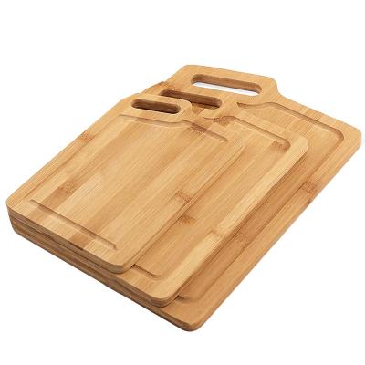 China 3 Pack Disposable Kitchen Wooden Bamboo Chopping Cutting Board For Meat Vegetable And Fruit for sale