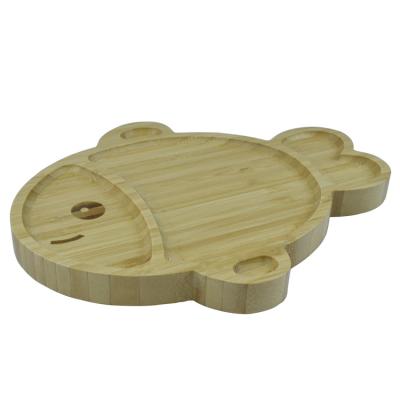 China Sustainable Hot Selling Eco - Friendly Fish Shape Bamboo Baby Kids Food Dish for sale