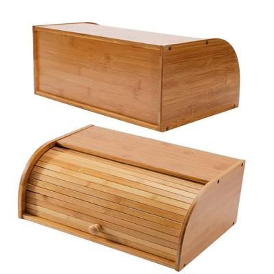 China Vintage Kitchen Bread Storage Rolltop Bamboo Bread Rack Bamboo Bread Rack Bread Barrel for sale