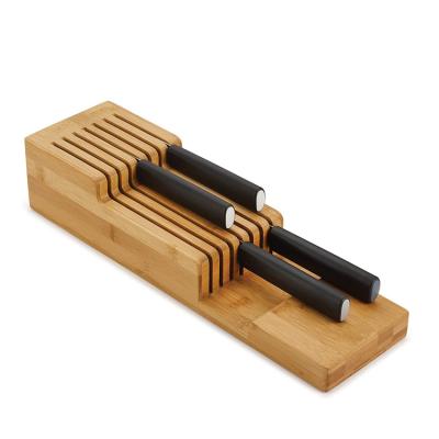 China High Quality Viable Wooden Drawer Organizer Bamboo Knife Block Kitchen Knife Holder for sale