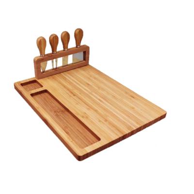 China Viable Kitchen Serving Board Charcuterie Meat Platter Wholesale Price Bamboo Cheese Cutting Board for sale