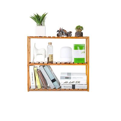 China 3-Tier Multi-Functional Adjustable Wall Mounted Utility Rack Sustainable Storage Shelf Bamboo Bathroom Rack for sale