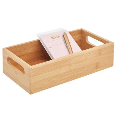 China Long Sustainable Multifunctional Bamboo Organizer Tray For Cutlery Cooking Kitchen Cabinet&Fridge Drawer Utensils and Instruments for sale