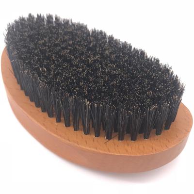 China Bristel 360 Medium Soft Wave Curve Cushion Medium Soft Curve Wooden Boar Beard Mens Private Label Hair Brush for sale