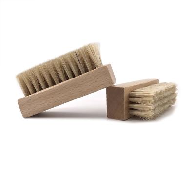 China Shoe Cleaning & High Quality Custom Made Natural Wood Bristle Beach Sneaker Shoe Cleaning Brush Boar Leather for sale