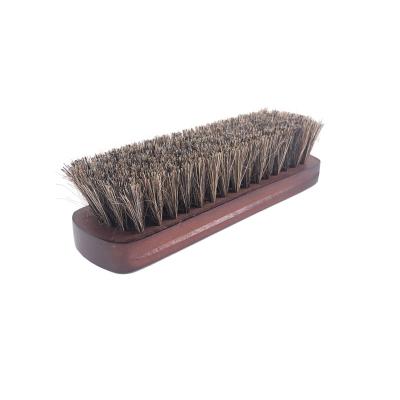 China Shoe Cleaning & Big Size 100% Wooden Handle Shoe Brush Horse Leather Bristle for sale