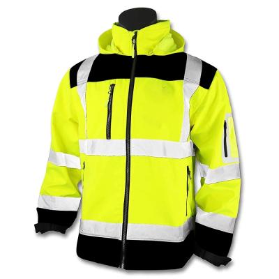 China Waterproof / Safety Waterproof Lightweight Soft Shell Hi-Strength Reflective Construction Safety Jacket for sale