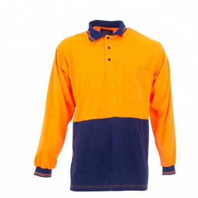 China Two Tone Hi Strength Ribbed Comfort Cheap Two Tone Long Sleeved Polo Shirt for sale