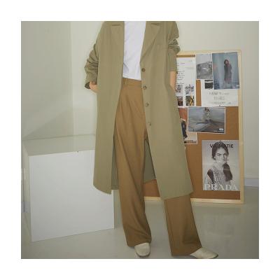 China Anti-wrinkle factory directly supply cotton retro yellow work wear women's pants for sale