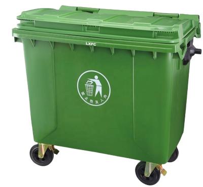 China 660L plastic trash can, factory supply viable large size outdoor trash can for sale