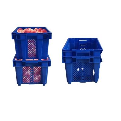 China Lowest Price Recyclable Plastic Vegetable Basket Stackable Plastic Crates Mesh Stackable Fruit Crate 600X400X300 for sale