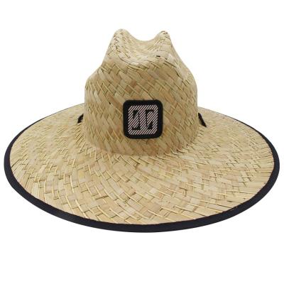 China Custom Character Beach Hats Straw Wide Brim Straw Lifeguard Hats for sale