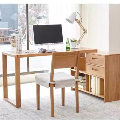 China New Design Modern Home Rectangle Solid Wood Wooden Desk Tables Office Solid Wood Table With Shelf For Study for sale