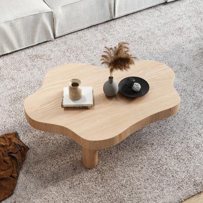 China Durable Creative Design Modern Cloud Shape End Tables Solid Wood Indoor Wooden Side Table For Living Room for sale