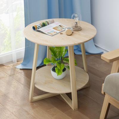 China Durable Modern Wood Natural Round End Coffee Tables Solid Wood Side Table For Living Room for sale