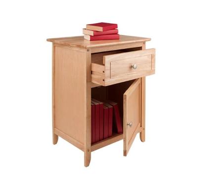 China Nightstand End Tables Durable Highly Functional Natural Wood Bedside Table With Storage Drawers For Bedroom for sale