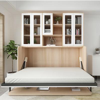 China (Other) Contemporary Adjustable Wall Mounted Solid Wood Murphy Beds Durable Wooden Queen Folding Bed With Desk For Bedroom for sale