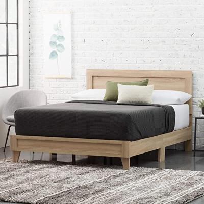 China Durable Classic Design Solid Wood Platform Bed Frame Maple Gold King Size Bed Frame With Headboard For Bedroom for sale