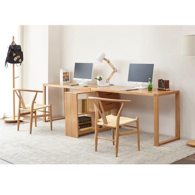 China Hot Selling Office Solid Wood Goods Modern Wooden Rectangle Tables Solid Wood Table With Shelf For Living Room for sale