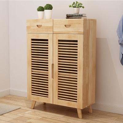 China Custom Size Multifunctional Luxury Solid Wood Wooden Shoe Box Storage Shoe Cabinet Giant Storage Cabinet For Home for sale