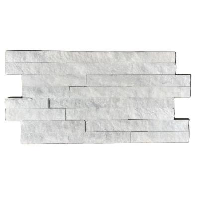 China 10x36cm mini modern stacked white cultured stone panel - natural stone wall tiles for interior cladding for sale