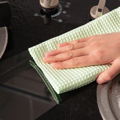 China Sustainable Walf Checks Reusable Super Soft And Smooth Microfiber Absorbent Cleaning Cloth for sale