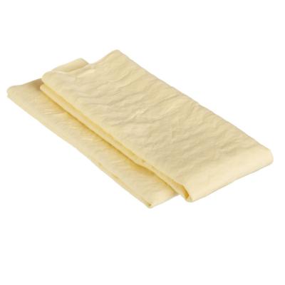 China 2-Pack Durable Drying Yellow Chamois Leather Strong Cleaning Cloth Without Water Absorption Mesh for sale