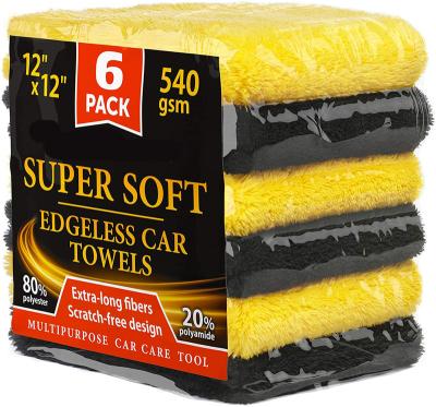 China Sustainable Automotive Premium Microfiber 6 Pack Super Soft Seamless Double Sided Cleaning Cloth for sale