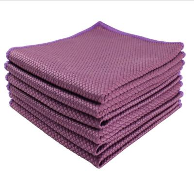 China Sustainable Lint Free Reusable Microfiber Super Soft Polishing Cleaning Cloths For Dishes Glasses for sale