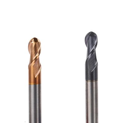 China Hrc45 Hrc55 Grinder Solid Flute 2 Flute Carbide Ball Nose End Mill for sale