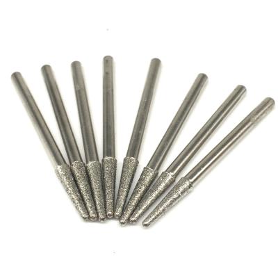 China Diamond Grinding Head 3mm Handle Metal Parts Processing Engraving Tool Electroplating Grinding Head Carving for sale