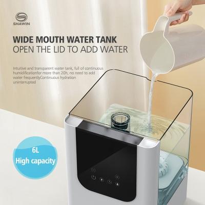 China Humidification Factory Direct Sale 6L Large Capacity Water Tank OEM Fast Intelligent Ultrasonic Humidifier Top-Mounted Indoor Air Humidification for sale