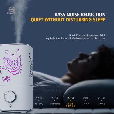 China 2.5l Humidification Diffusers Fast Ultrasonic Cool Mist Maker Essential Oil Diffuser Led Light Humidifier for sale