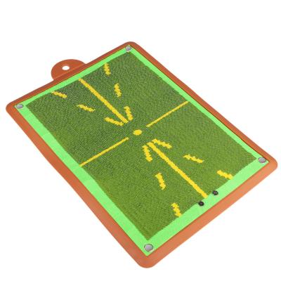 China Golf training mat for swing detection batting Golf Training Aid Putting Trainer Guide Green Swing Mat Golf Path Hitting Analysis Practice Golf Mat Divot Board for sale