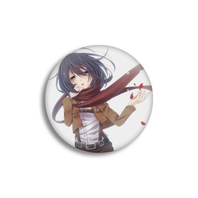 China Tinplate Attack on Titan anime tinplate spring needle pin brooch pin pendant 5.8cm HD Graphics support entourage drawing for sale