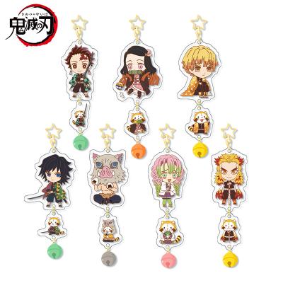 China Star acrylic hanging bell cartoon character demon slayer key chain design support pendant double-sided customization for sale