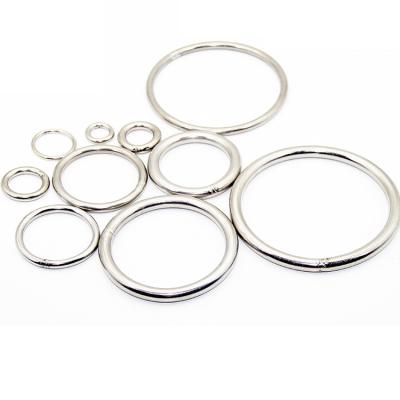 China Durable Heavy Duty Welded Round Rings Smooth Solid O Ring 304 Stainless Steel For Rigging Marine Boat Hammock Yoga Hanging Ring 3-16mm for sale