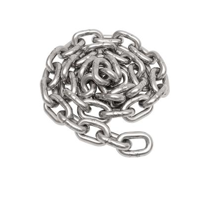 China Durable 304 Stainless Steel Safety Chains Long Link Chain Rings Light Duty Coil Chain For Hooking Pull Towing for sale