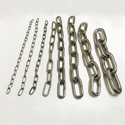 China Durable 304 Stainless Steel Heavy Duty Link Proof Coil Chain Anchors Safty Chain Towing Chain For Anti Theft Trailer Swing Hanging for sale