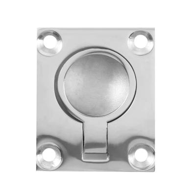 China 48 x 38Mm Boat Locker Hatch Latch Cabinet Mount Marine Hardware 316 Stainless Steel Flush Fittings Ring Pull Handle Marine Surfing for sale