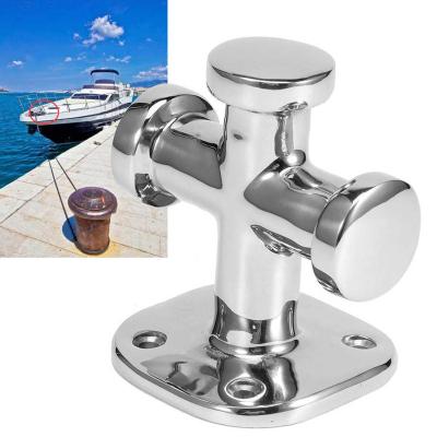 China Marine Single Cross Bollard Mooring Bitt Crane 316 Stainless Steel 63x63x83mm Deck Hardware Hardware Fittings For Boa for sale